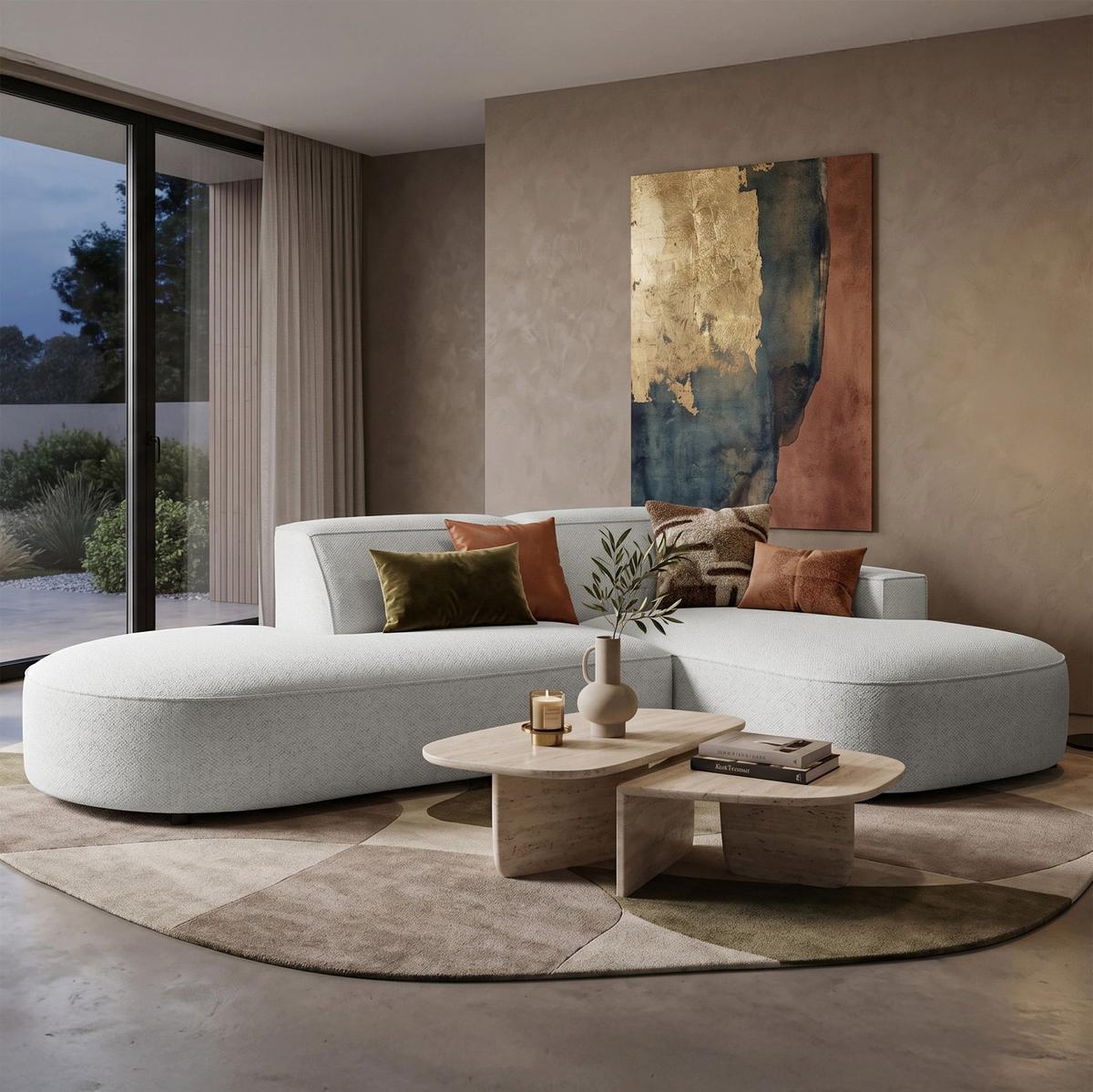 ECKSOFA Sallmo L-Form, 3-Sitzer, rechts 276 cm - Hellgrau/Schwarz, Kunststoff/Textil (276/166cm) - Selsey