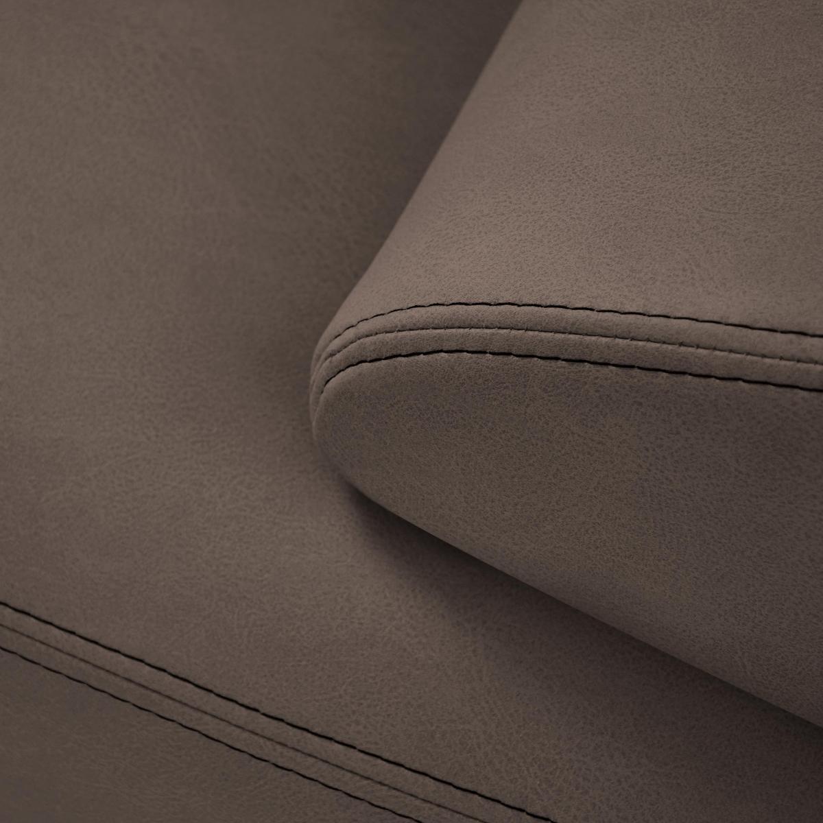 3-SITZER SOFA Omega aus Kunstleder, Hellbraun - Hellbraun/Schwarz, Leder (225/88/98cm) - Beautysofa