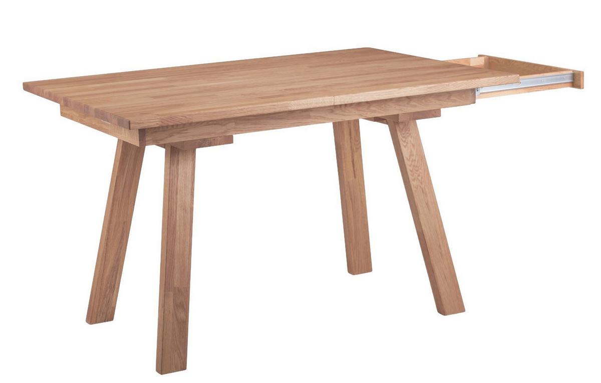 ESSZIMMERTISCH ausziehbar Daveta 125 x 85 x 75 Küchentisch Massivholz Wildeiche geölt - Wildeiche, Holz (125/85/75cm) - 58aufmkessel
