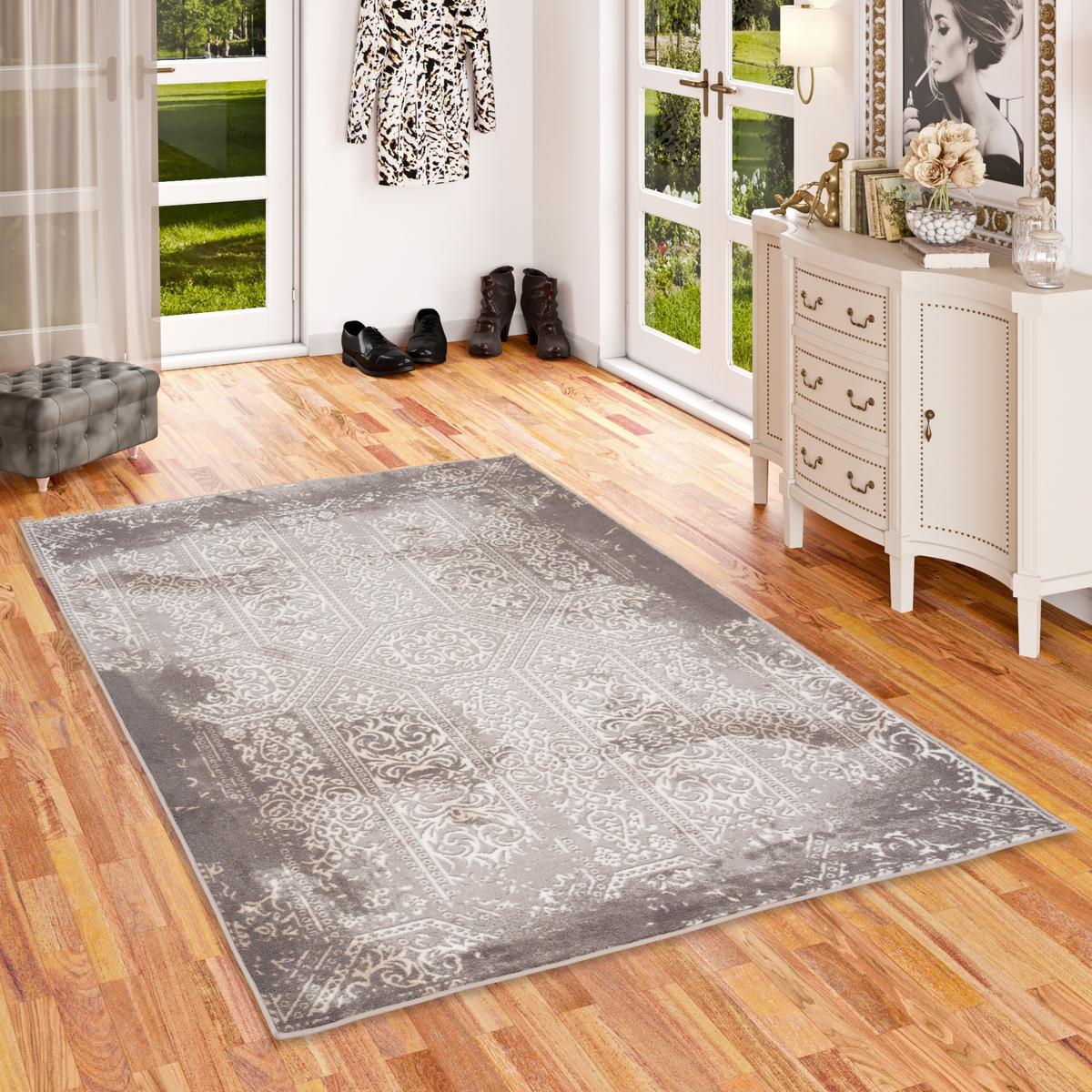DESIGNER TEPPICH TAWIRA VINTAGE KLASSIK - Silberfarben, Textil (80/160cm) - Pergamon