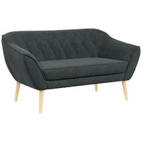 SOFA Pirs 2 Sitzer Strukture Dunkelgrau - Dunkelgrau/Braun, Holz/Textil (140/75/74cm) - MKS