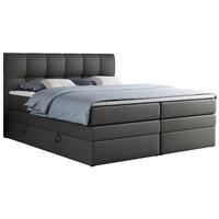 BOXSPRINGBETT ALVIN KING 200/200 Dunkelgrau Kunstleder - H3 - Dunkelgrau, Holz/Textil (200/200cm) - MKS