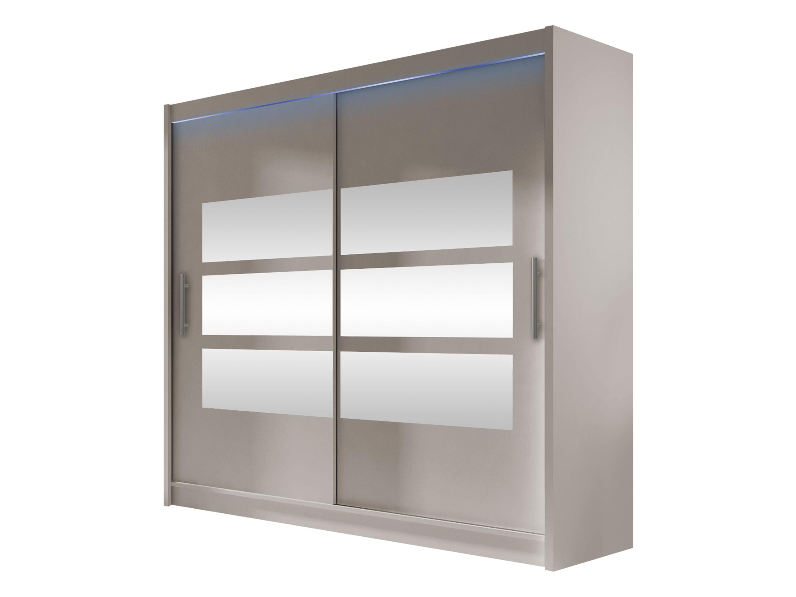KLEIDERSCHRANK London III 180, mit RGB LED Beleuchtung - Kaschmir/Silberfarben, Holzwerkstoff/Kunststoff (180/215/58cm) - MIRJAN24