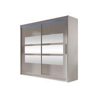 KLEIDERSCHRANK London III 180, mit RGB LED Beleuchtung - Kaschmir/Silberfarben, Holzwerkstoff/Kunststoff (180/215/58cm) - MIRJAN24