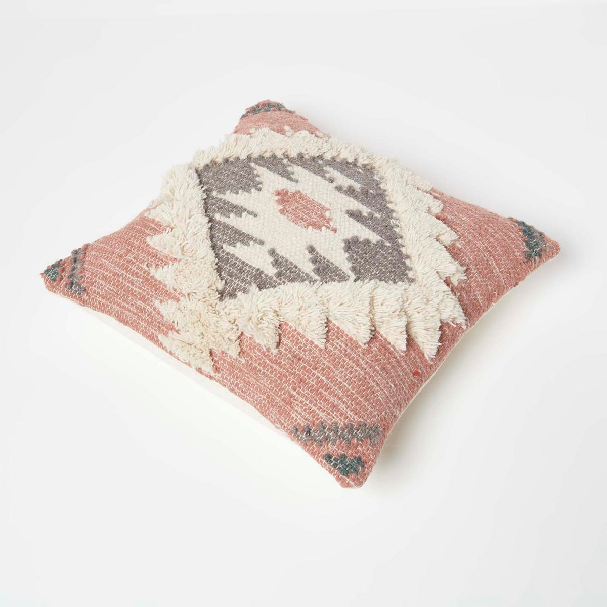 KELIM-KISSEN Pali 45/45 cm - Rosa, Textil (45/45cm) - Homescapes