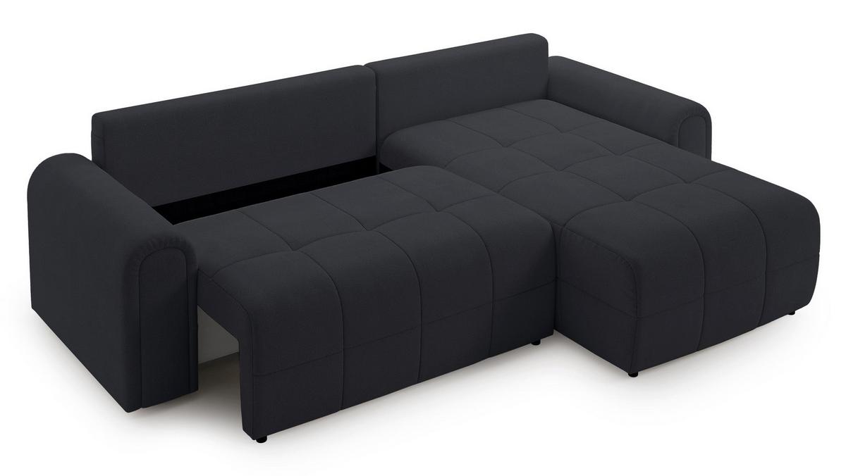 ECKSOFA Simolla Anthrazit rechts - Dunkelgrau/Schwarz, Kunststoff/Textil (180/268cm) - Selsey