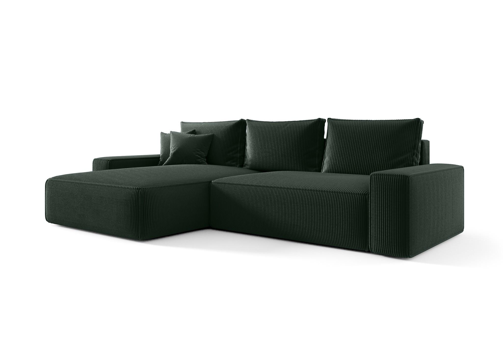 ECKSOFA Walken Mit Schlaffunktion - Grün, Holzwerkstoff/Textil (280/185cm) - Fun Möbel