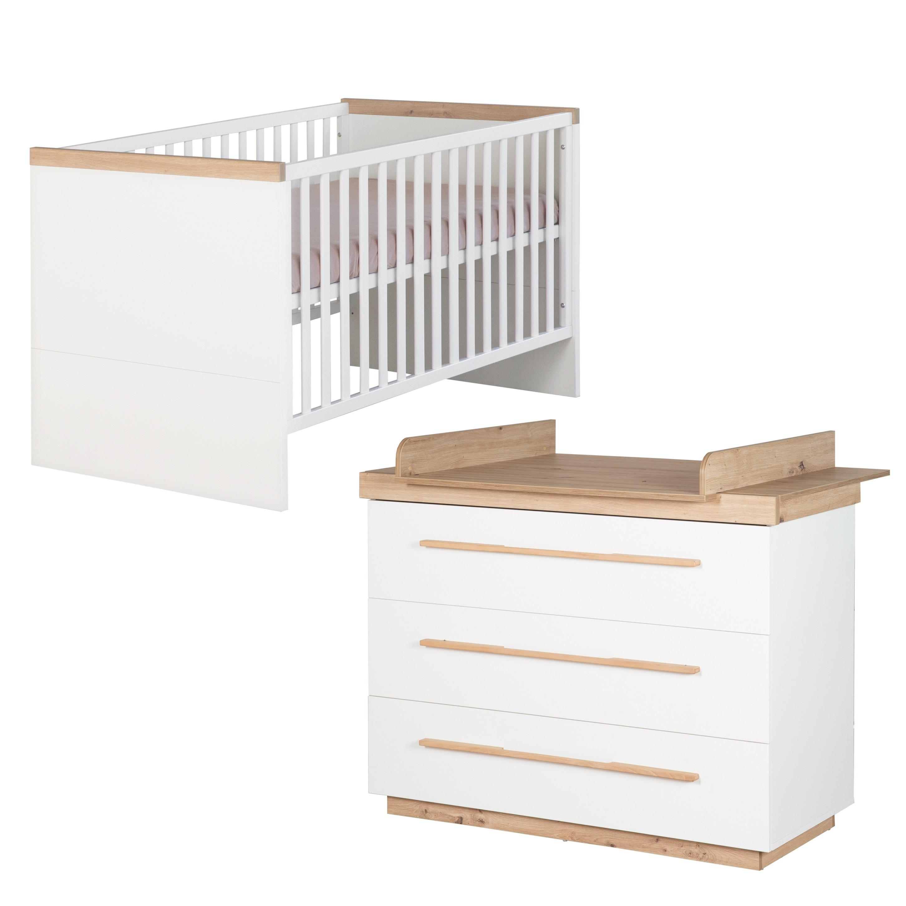 BABYZIMMER Lumo 2-teilig - Weiß, Holz (1/1/1cm) - Roba