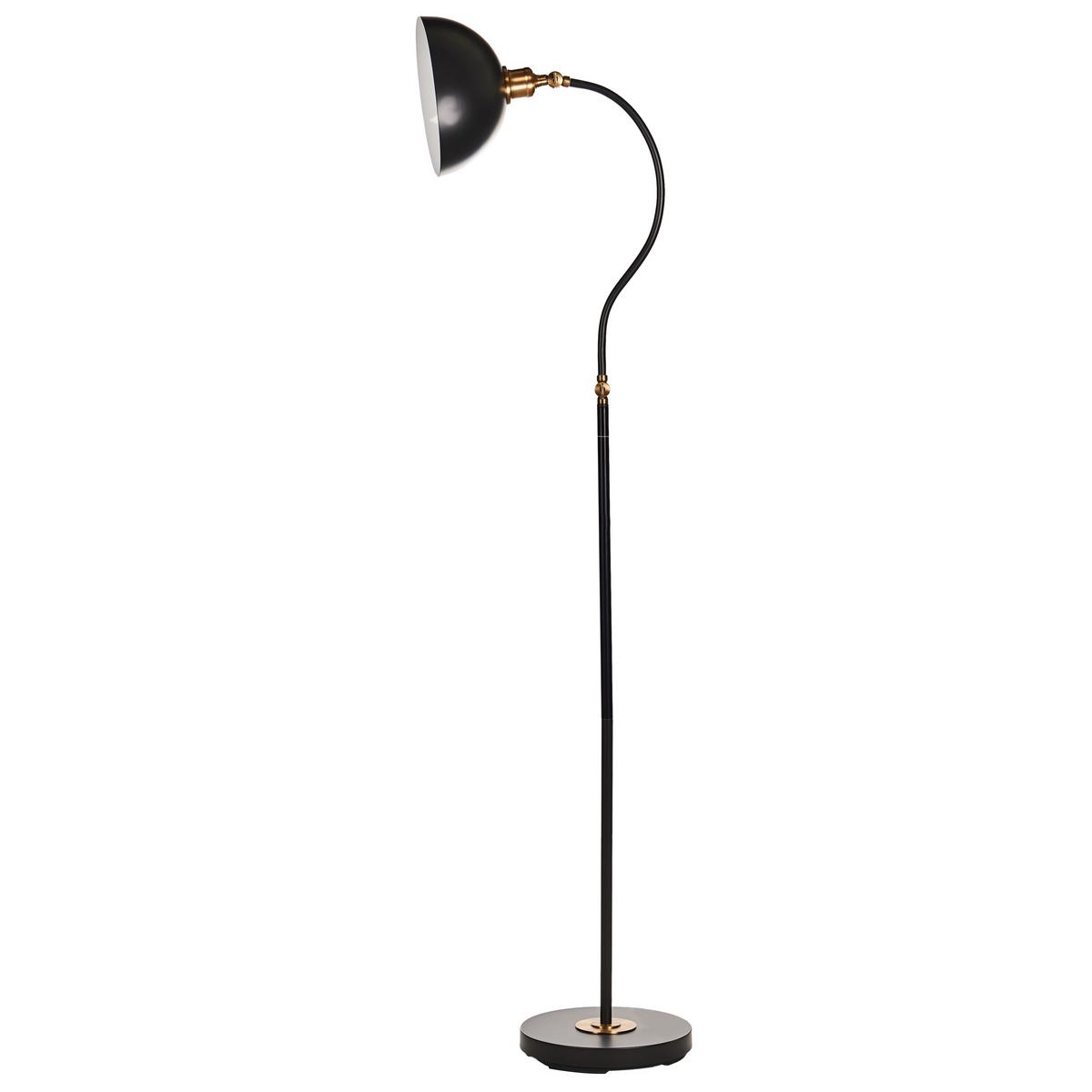 STEHLAMPE Schwarz/Weiß/Gold Lennon - Goldfarben/Schwarz, Metall (38/28/145cm) - Beliani