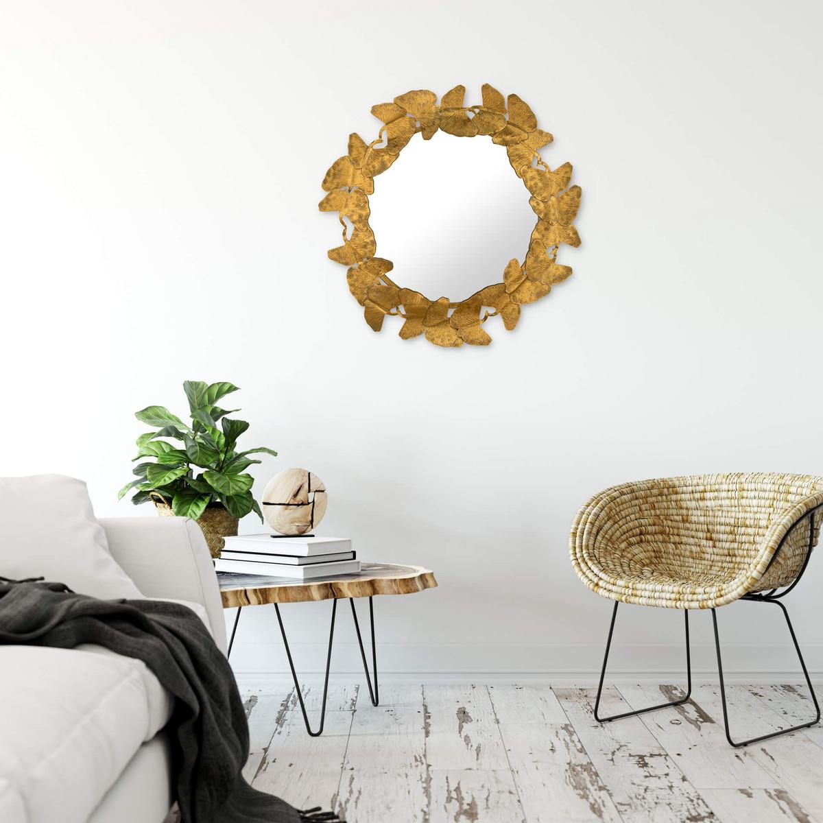 WANDSPIEGEL Gold 80/80 cm - Goldfarben, Metall (10.5/80/5cm) - KUNSTLOFT