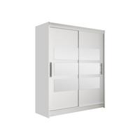 SCHWEBETÜRENSCHRANK Westa VII - Silberfarben/Weiß, Holzwerkstoff/Metall (150/200/58cm) - MIRJAN24