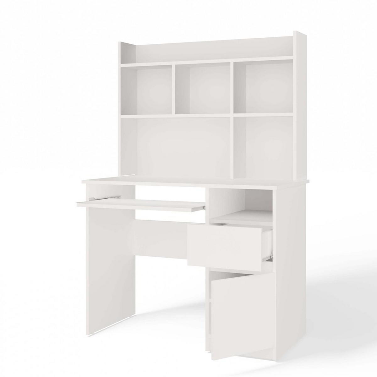 SCHREIBTISCH Weiß 98/145/51 - Weiß, Holzwerkstoff (90/50/145cm) - RAUMHIRSCH FURNITURE