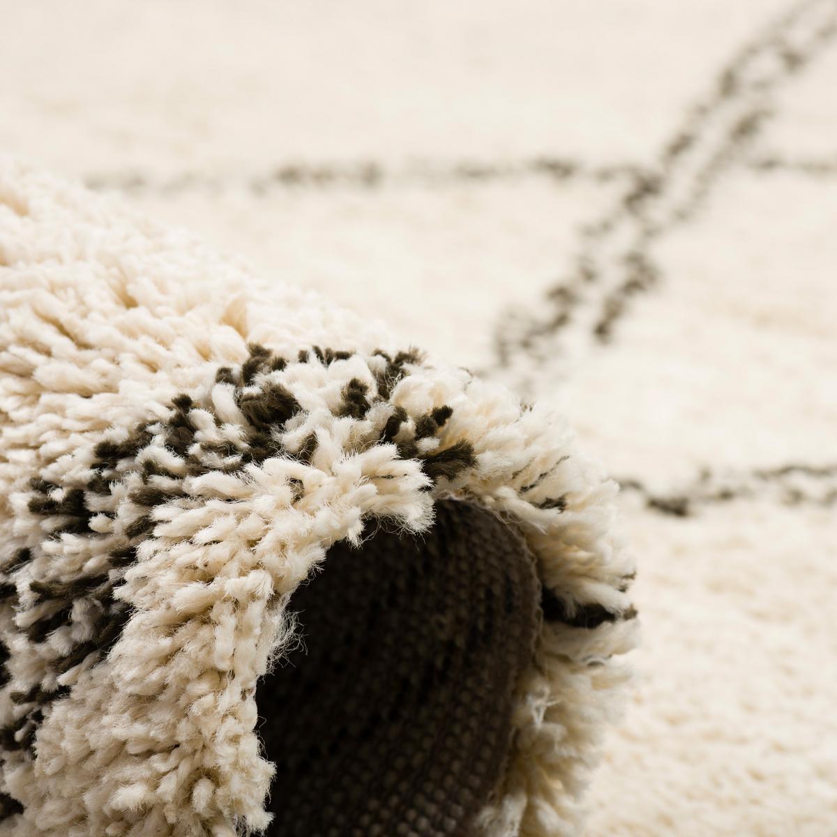 HOCHFLOR LANGFLOR SHAGGY TEPPICH BOHO RAUTEN - Creme, Textil (80/150cm) - Pergamon