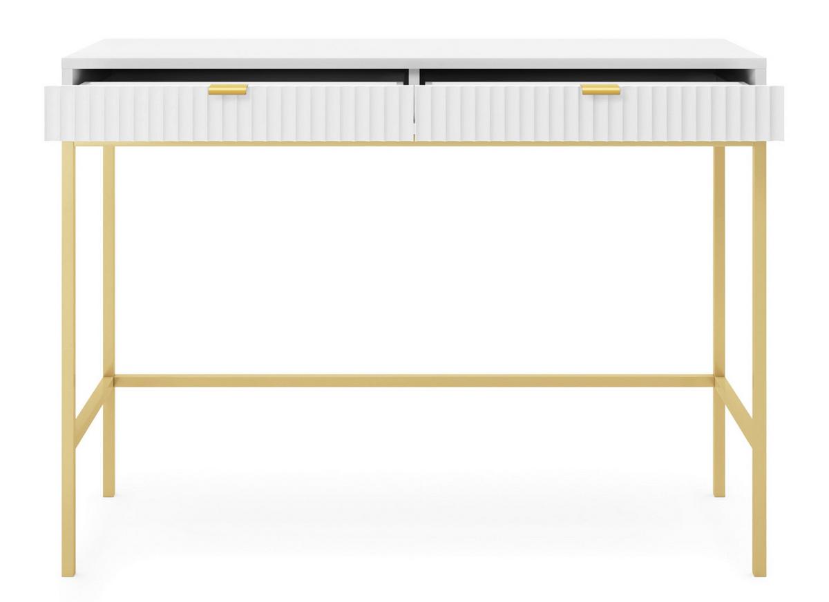 KONSOLENTISCH Vellore Weiß mit goldenem Gestell - Weiß, Holzwerkstoff/Metall (50/104/77cm) - Selsey