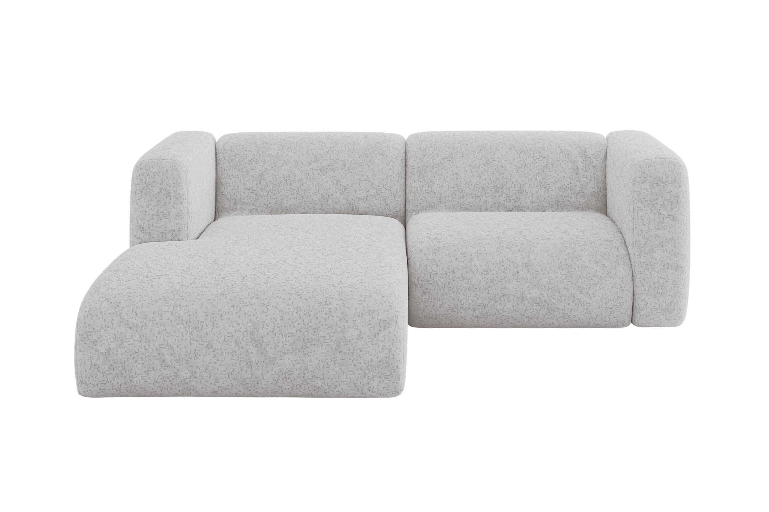 ECKSOFA Ottomane Links MIRA-L1 227x179x89 Grau Velours - Schwarz/Grau, Holzwerkstoff/Kunststoff (227/179cm) - ALTDECOR