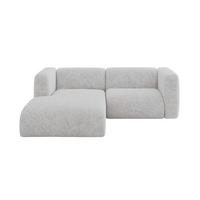 ECKSOFA Ottomane Links MIRA-L1 227x179x89 Grau Velours - Schwarz/Grau, Holzwerkstoff/Kunststoff (227/179cm) - ALTDECOR