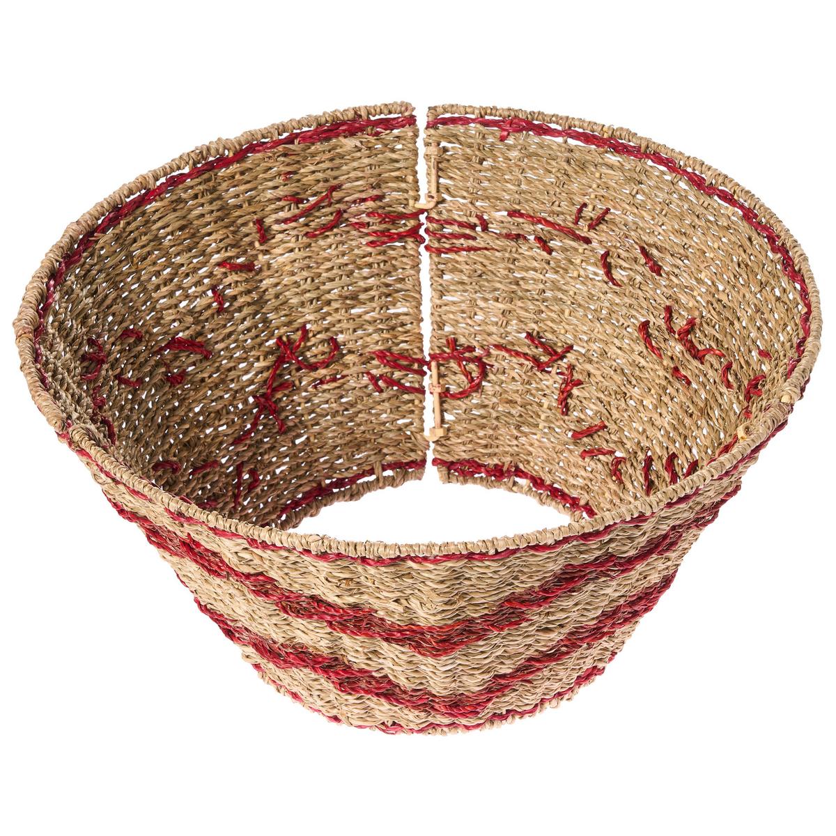 WEIHNACHTSBAUMKRAGEN 24 cm Naturfarben Hiver - Rot/Naturfarben, Naturmaterialien (24cm) - Beliani