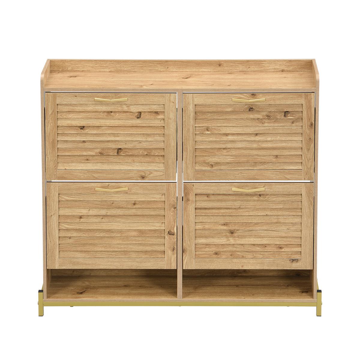 SCHUHKIPPER 109 cm in Holz-Optik - Naturfarben, Holzwerkstoff (108/100/24cm) - Urban Meuble