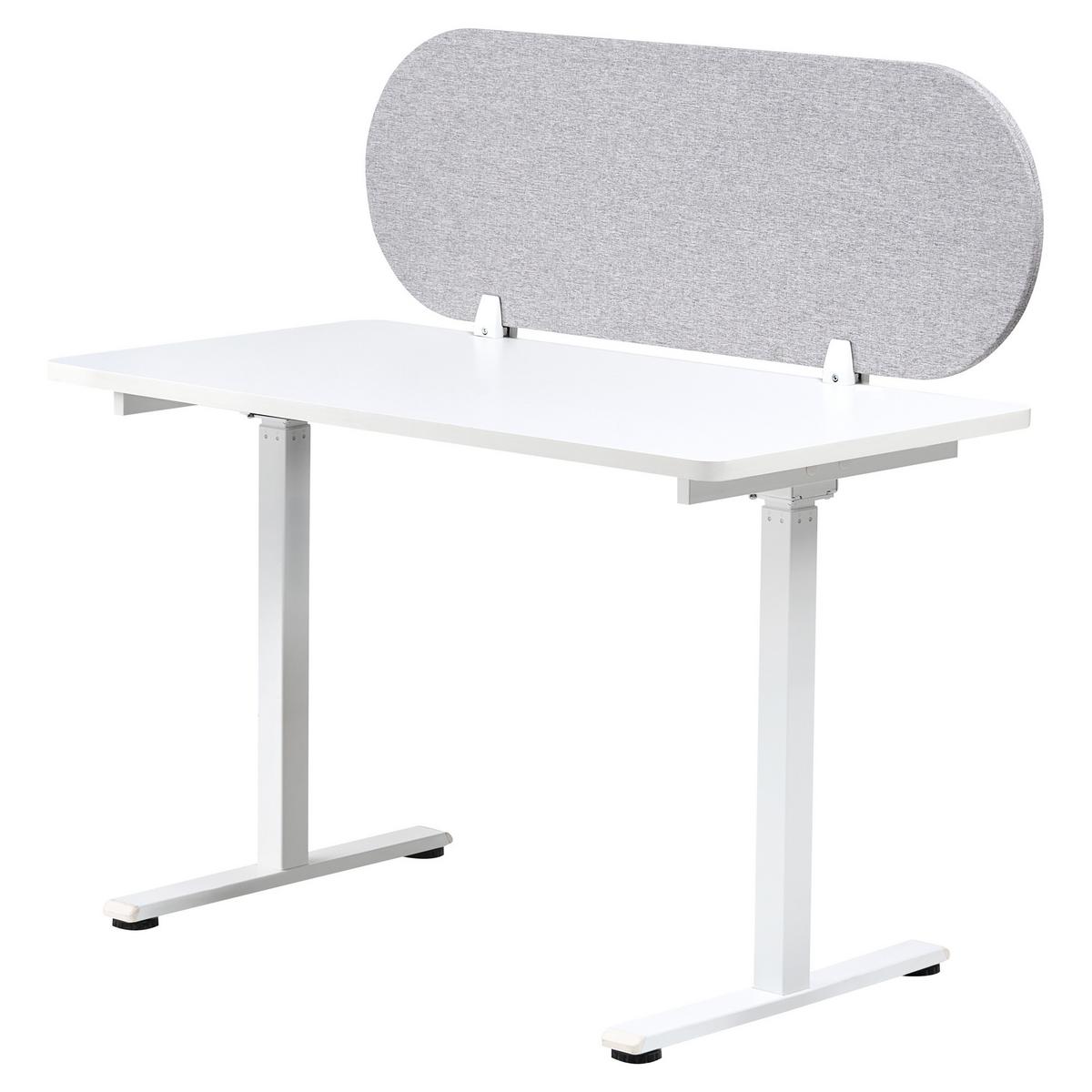 SCHREIBTISCHTRENNWAND Hellgrau 120x2x40 Sparky - Hellgrau, Kunststoff (120/40/2cm) - Beliani