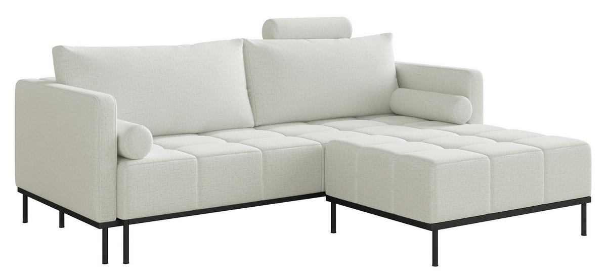 SCHLAFSOFA Skilia mit Schlaffunktion, 3-Sitzer 224 cm - Taupe/Schwarz, Textil/Metall (224/85/102cm) - Selsey