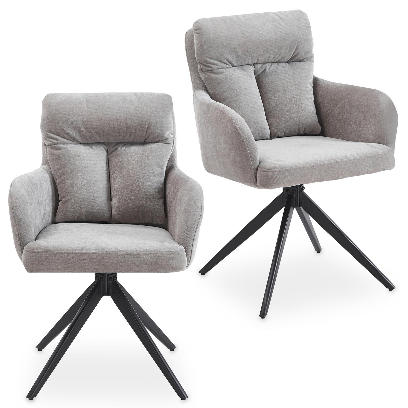 ESSZIMMERSTÜHLE ELARA 2er-Set grau - Grau, Textil (58/87/63cm) - IDIMEX