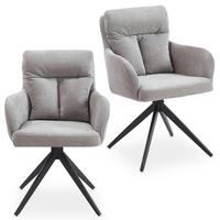 ESSZIMMERSTÜHLE ELARA 2er-Set grau - Grau, Textil (58/87/63cm) - IDIMEX