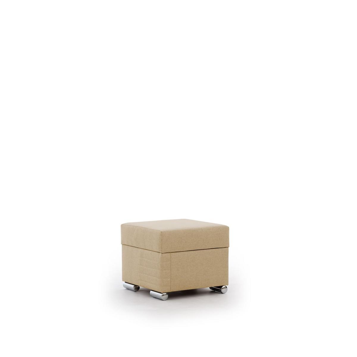 POLSTERHOCKER Canton In Liverpool - Beige, Holzwerkstoff/Textil (54/54/45cm) - Fun Möbel