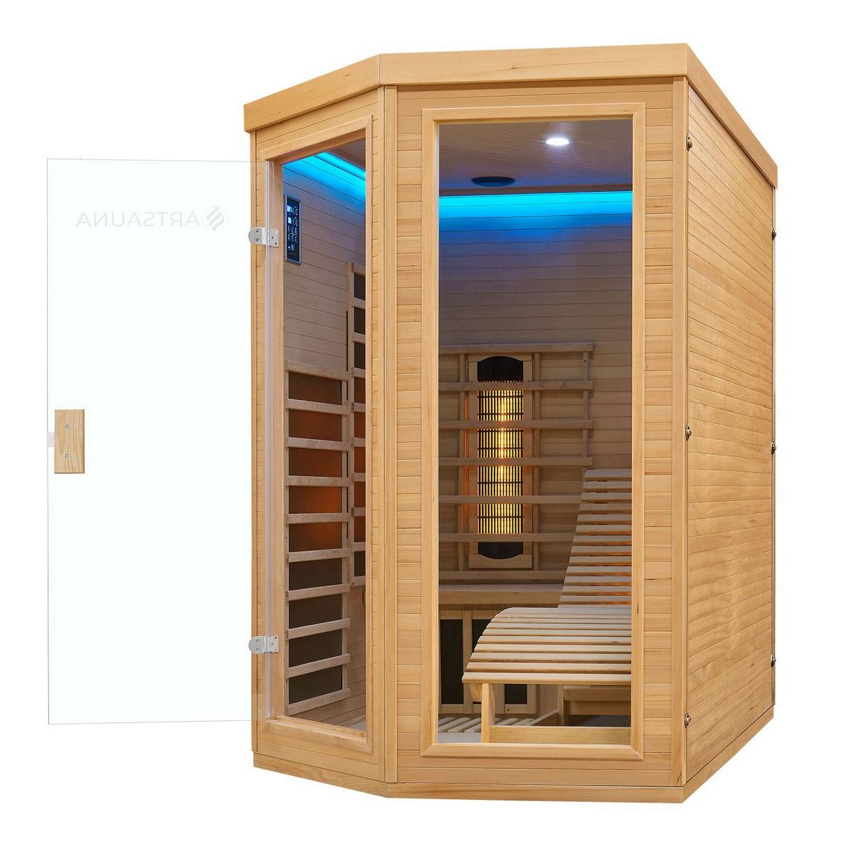 INFRAROTKABINE Esbjerg mit Triplex-Heizsystem & Hemlockholz - Naturfarben, Holz (130/190/190cm) - Artsauna