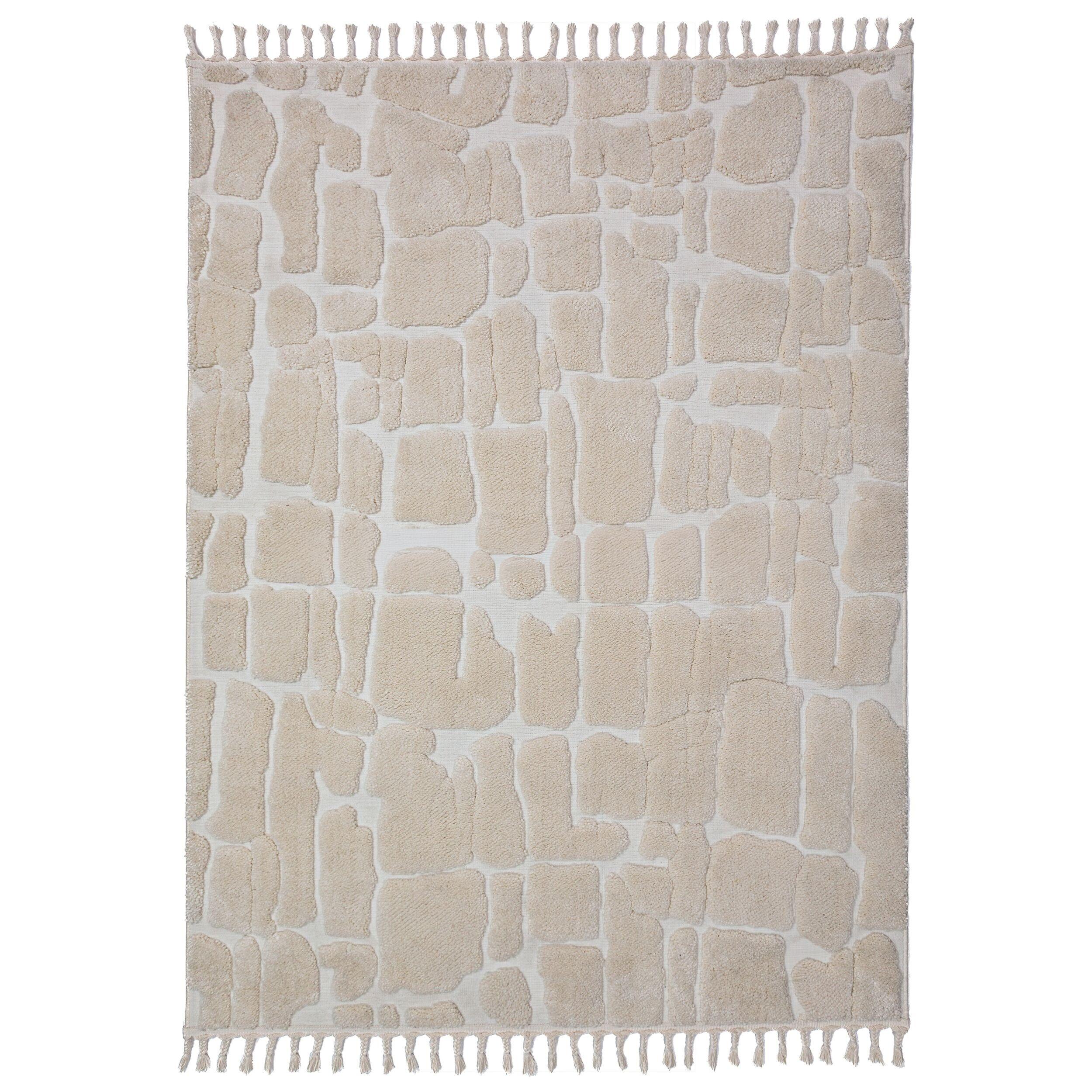 HOCHFLORTEPPICH mit Fransen MARA, geometrisch, Creme, 200 x 300 cm - Beige, Textil (300/200cm) - KADIMA DESIGN