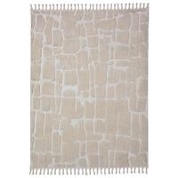 HOCHFLORTEPPICH mit Fransen MARA, geometrisch, Creme, 160 x 230 cm - Beige, Textil (230/160cm) - KADIMA DESIGN