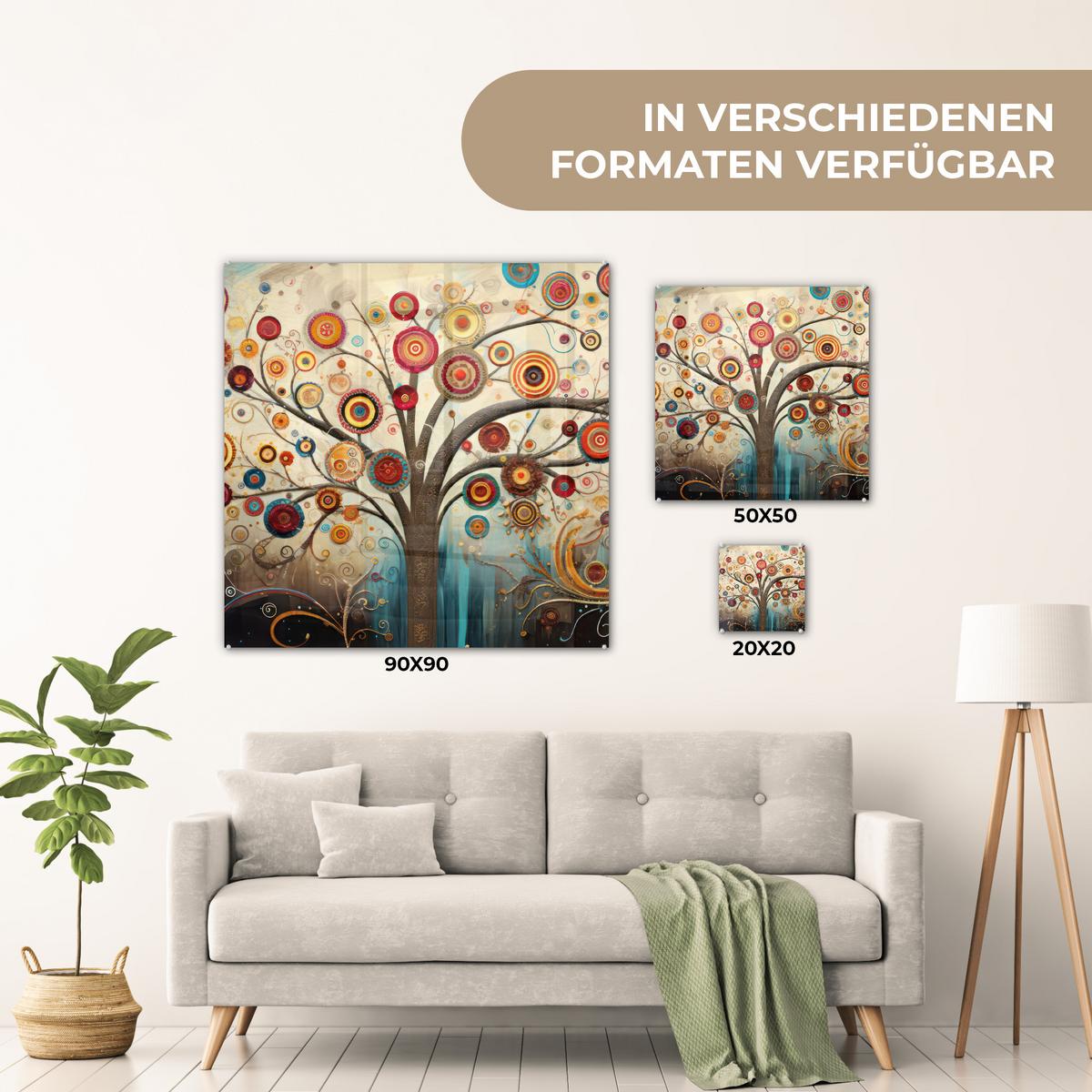 ACRYLGLASBILD Baum - Baum des Lebens - Farbe 50x50 cm - Braun, Glas (50/50cm) - MuchoWow