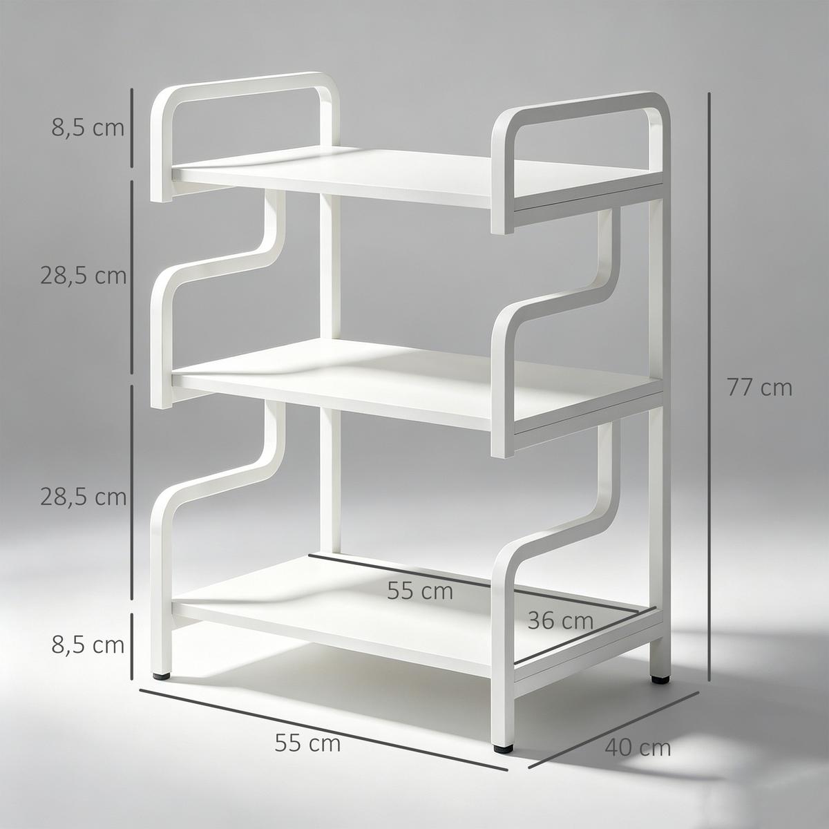 DRUCKERSTÄNDER Spanplatte Stahl Weiß - Weiß, Holzwerkstoff/Metall (55/40/77cm) - HOMCOM