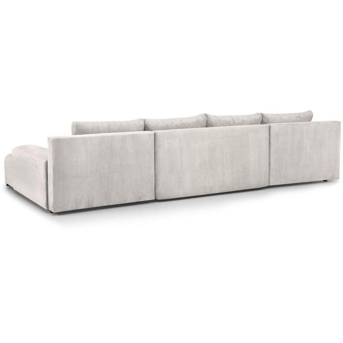 WOHNLANDSCHAFT Benny U beige - Beige/Schwarz, Textil/Metall (350/85/186cm) - Beautysofa