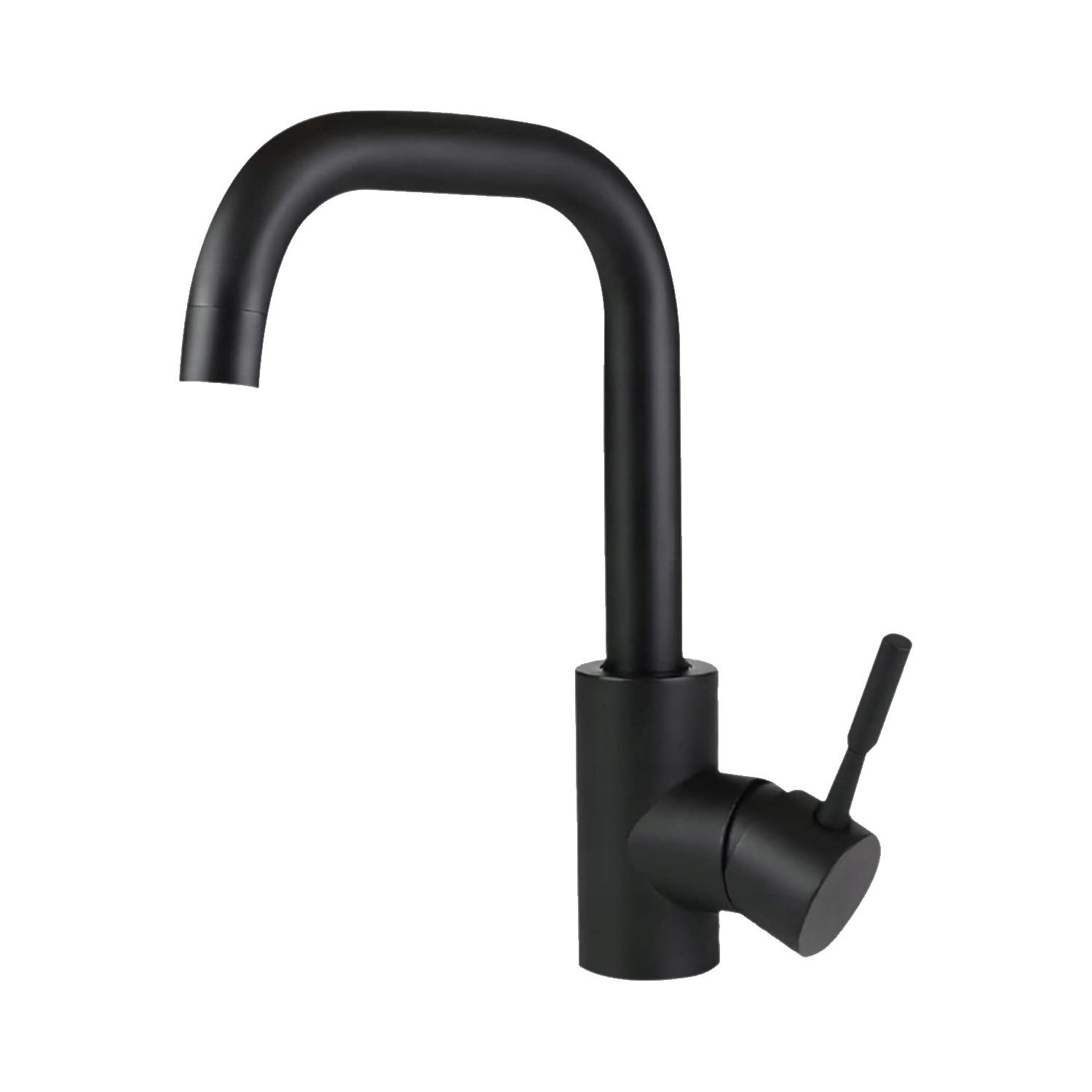 WASCHTISCHARMATUR NORA 24/6/24 cm - Schwarz, Metall (6/24/24cm) - Nettlife