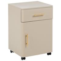 NACHTTISCH mit 1 Schublade Metall Beige Ombura - Beige, Metall (40/45/65cm) - Beliani