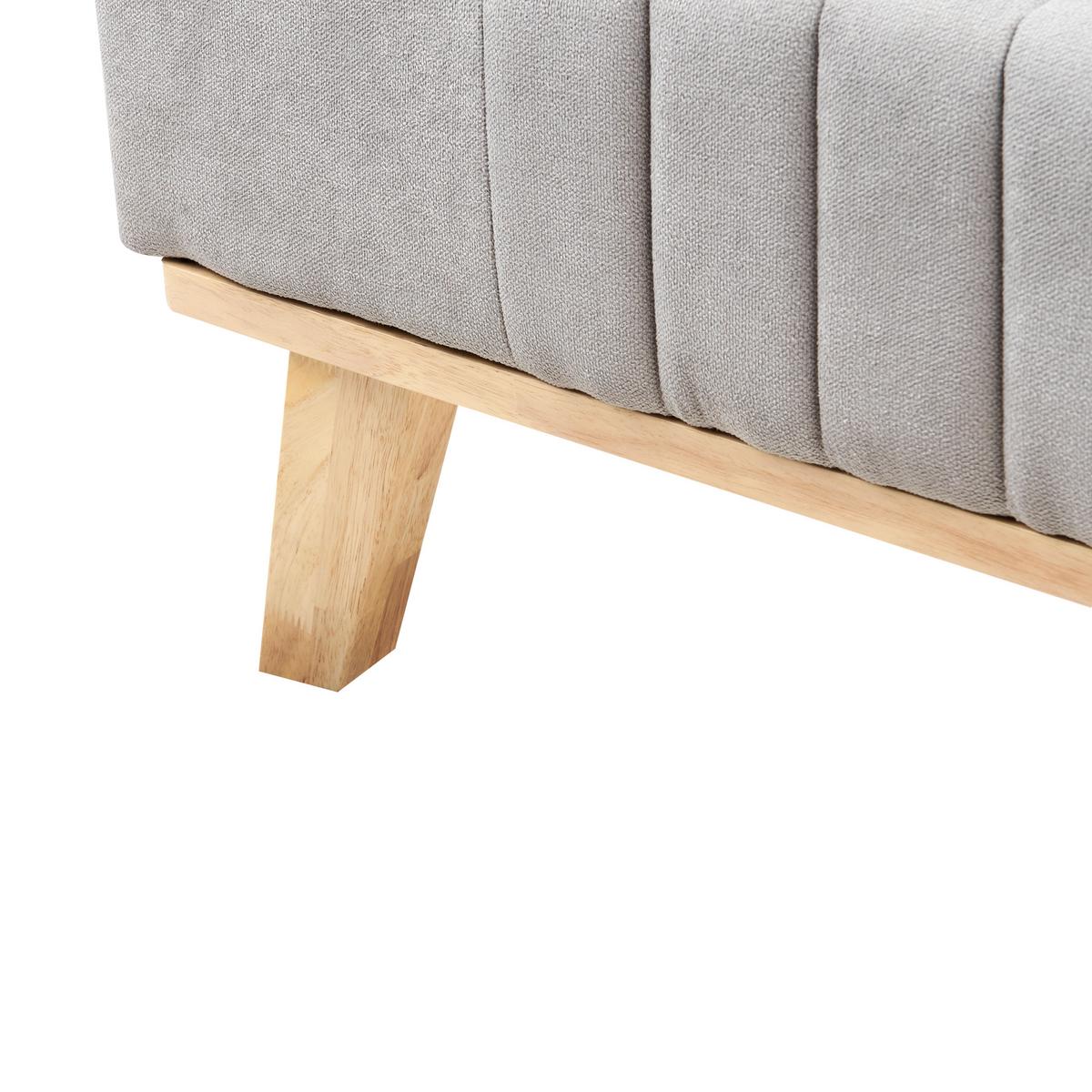 BETT mit Lattenrost 180/200 cm Hellgrau Talence - Hellgrau/Braun, Textil (180/200cm) - Beliani