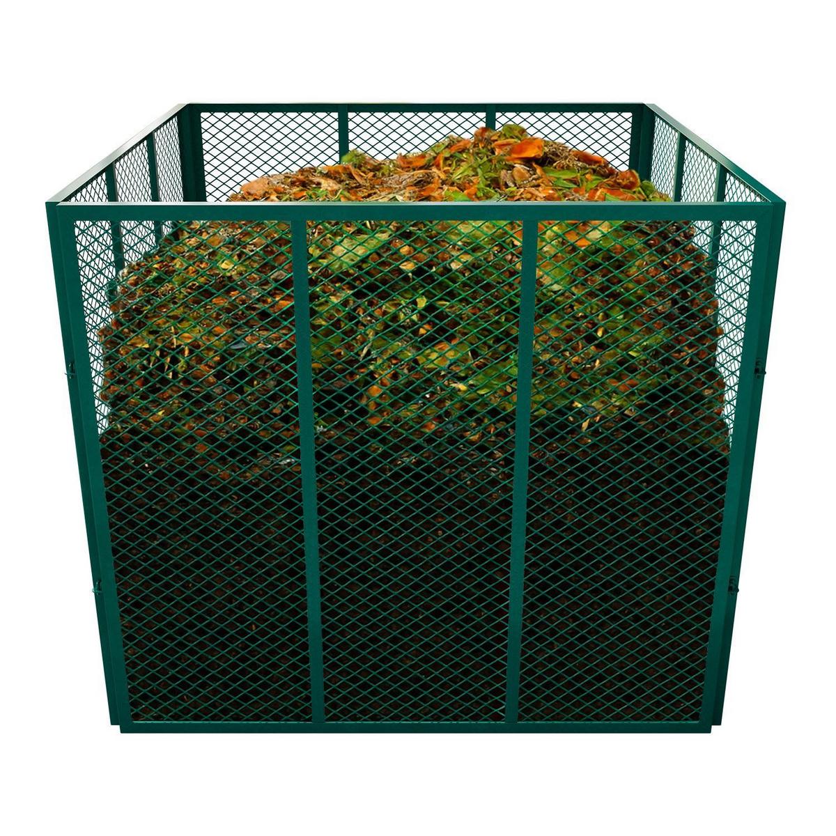 KOMPOSTER Metall dunkelgrün 800L - Grün, Metall (100/80/100cm) - Juskys