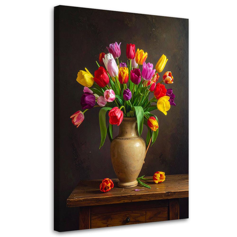 LEINWANDBILD Blumen 70x100cm - Multicolor, Textil (70/100cm) - Feeby