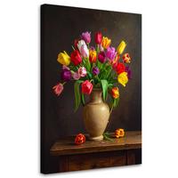 LEINWANDBILD Blumen 80x120cm - Multicolor, Textil (80/120cm) - Feeby