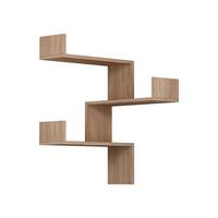 ECKREGAL mit 3 Regalen H90 cm - Luska - Eichefarben, Holzwerkstoff (60/90/14cm) - Calicosy