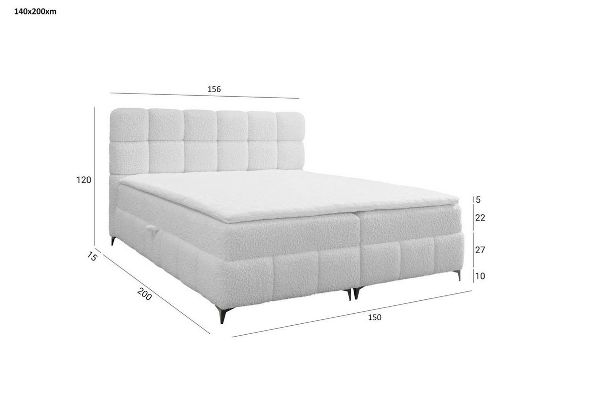 BOXBETT Sophie In Rolf - Dunkelgrün, Holzwerkstoff/Textil (140/200cm) - Fun Möbel