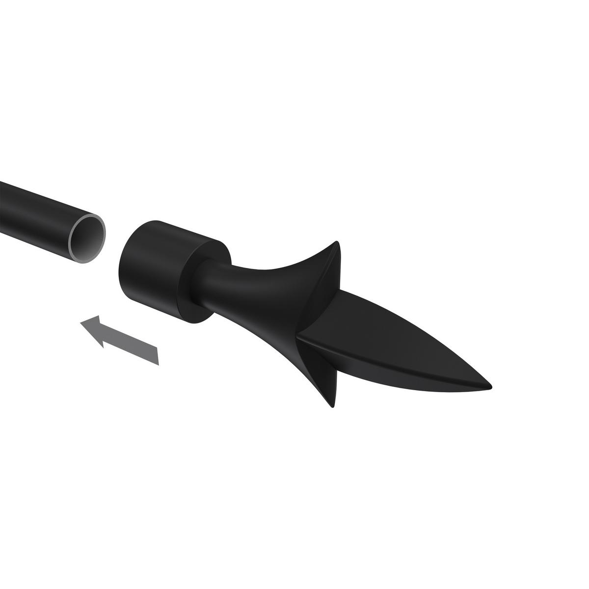 ENDSTÜCKE FÜR GARDINENSTANGEN / TELESKOPSTANGEN Lily 16/13 mm Ø Schwarz, Packung 2 Stück - Schwarz, Kunststoff (11.1/5.9/5.9cm) - INTERDECO