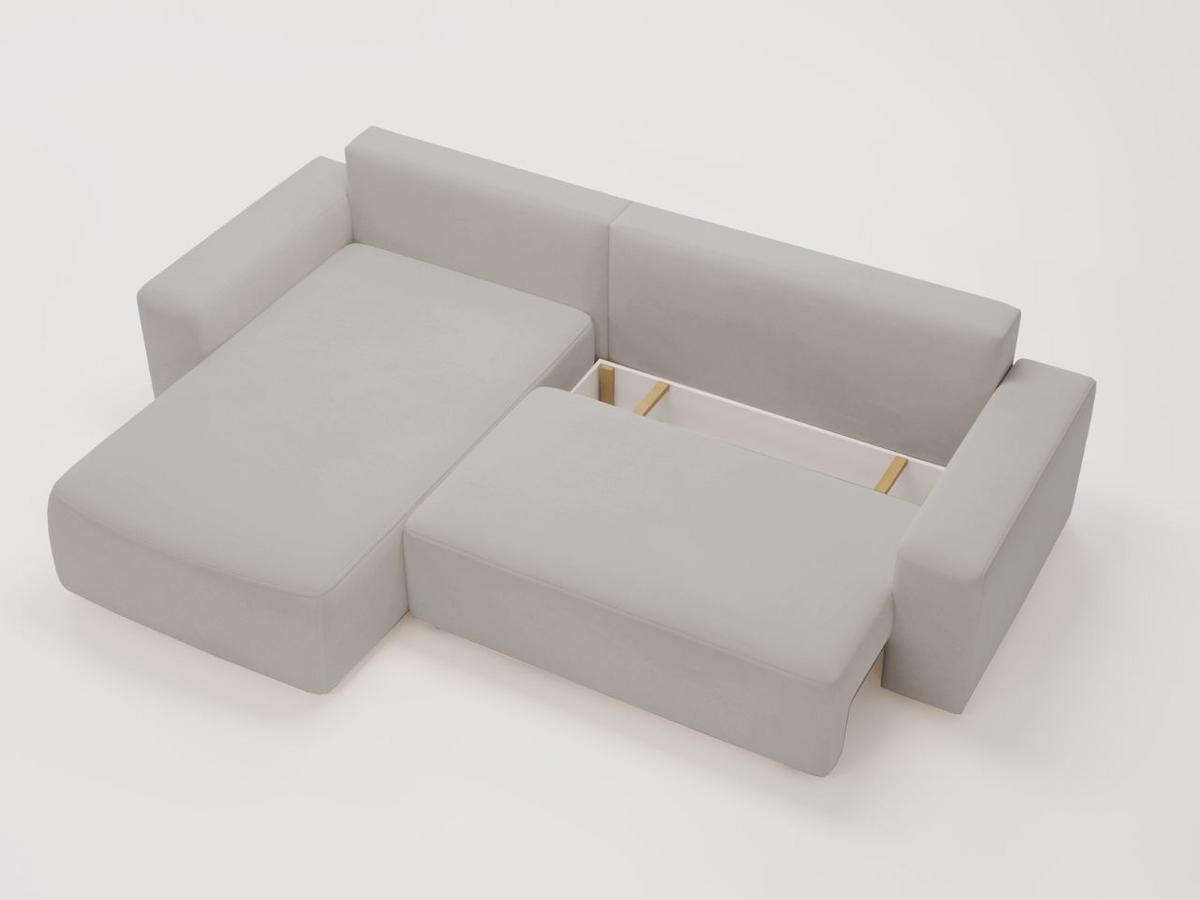 ECKSOFA Tazones Hellgrau Links - Hellgrau, Holz/Kunststoff (250/165cm) - Graingold