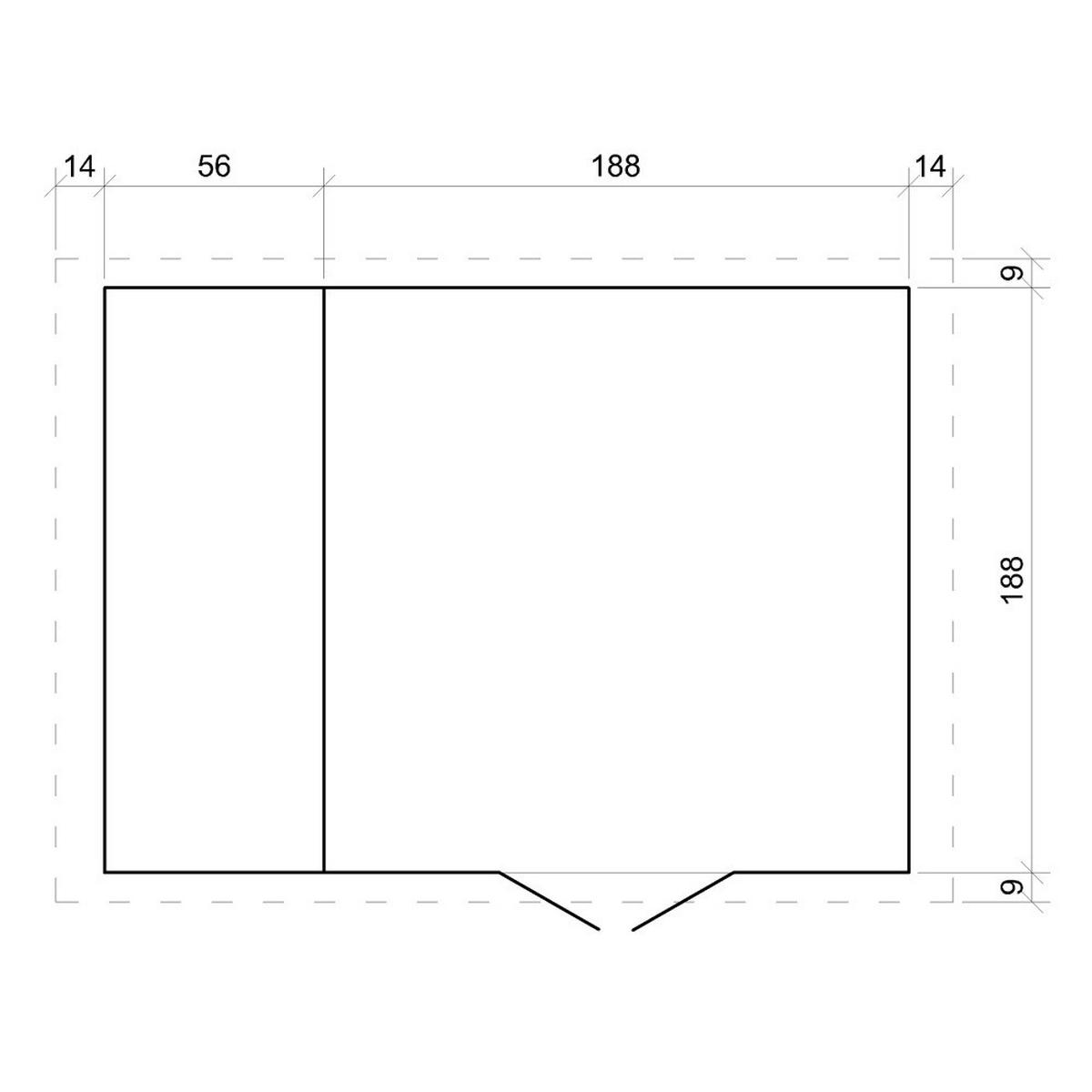 HOLZHAUS GARTENHAUS Mit Brennholzschuppen M386 - B272xL206xH218 cm/ 3,53 + 0,97 m2 - Beige, Holz (256/218/206cm) - Timbela