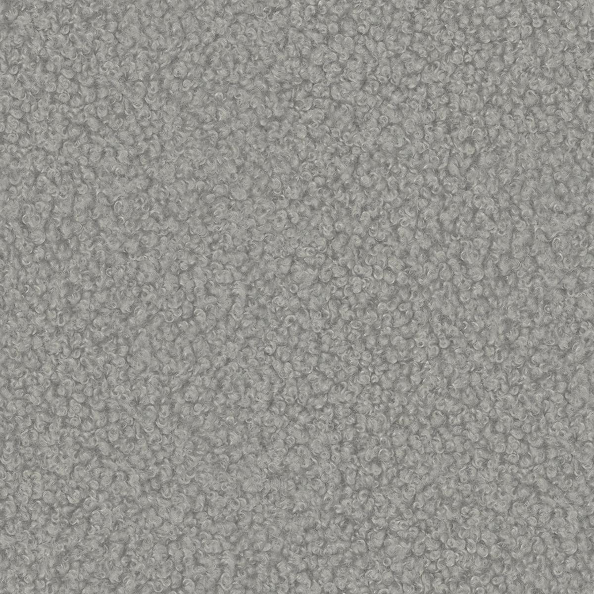 BOXBETT Sonna 140/200 cm Hellgrau Bouclé-Stoff mit abgerundetem Kopfteil und mit schwarzen Metallfüße - Hellgrau/Schwarz, Holz/Textil (140/200cm) - S-Style Möbel
