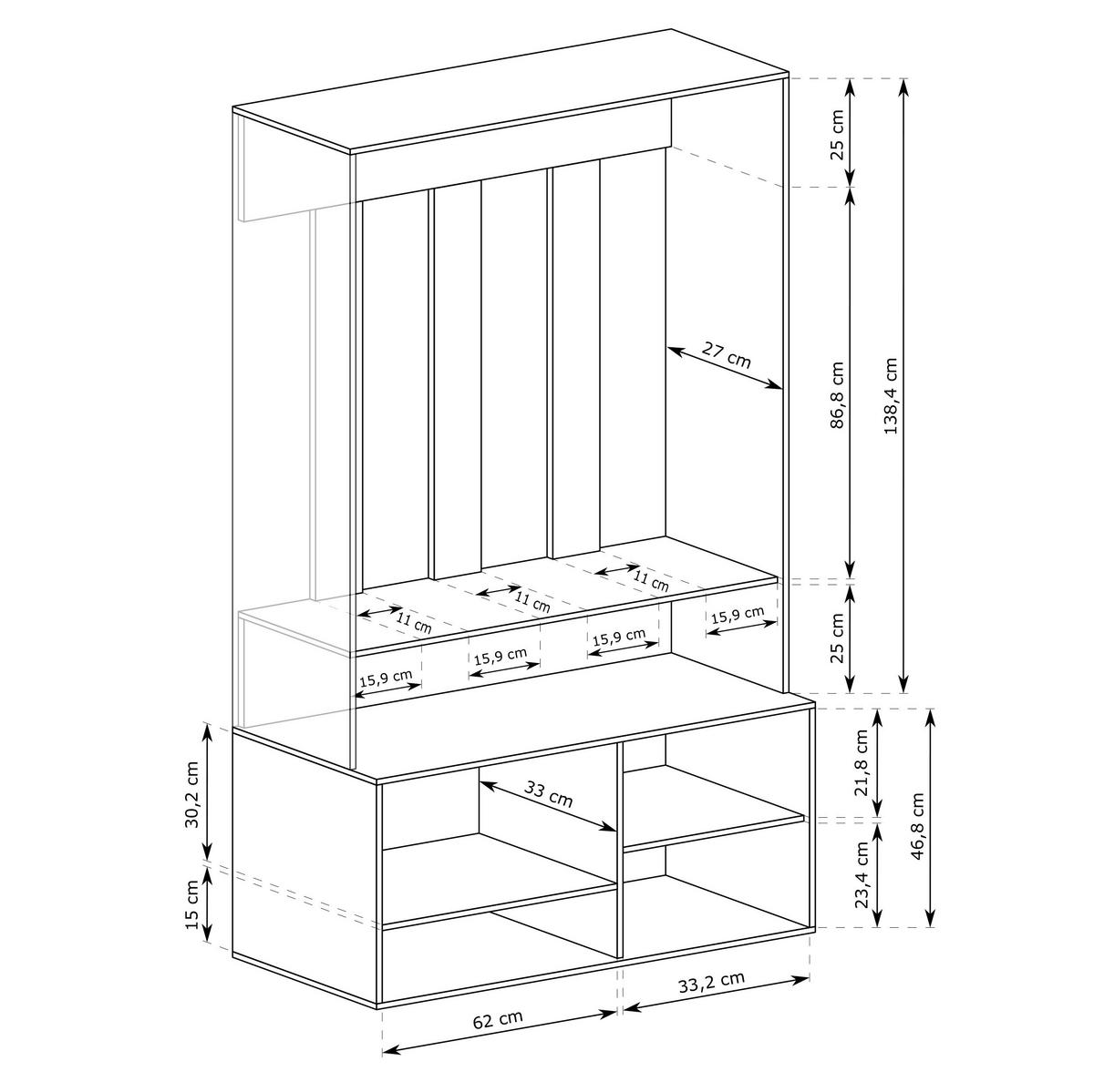 GARDEROBENSCHRANK Tokessa Stone Green 100/191/33 cm - Modern mit Spiegel und Schuhschrank - Grün, Holzwerkstoff/Kunststoff (100/191/33cm) - AX Living