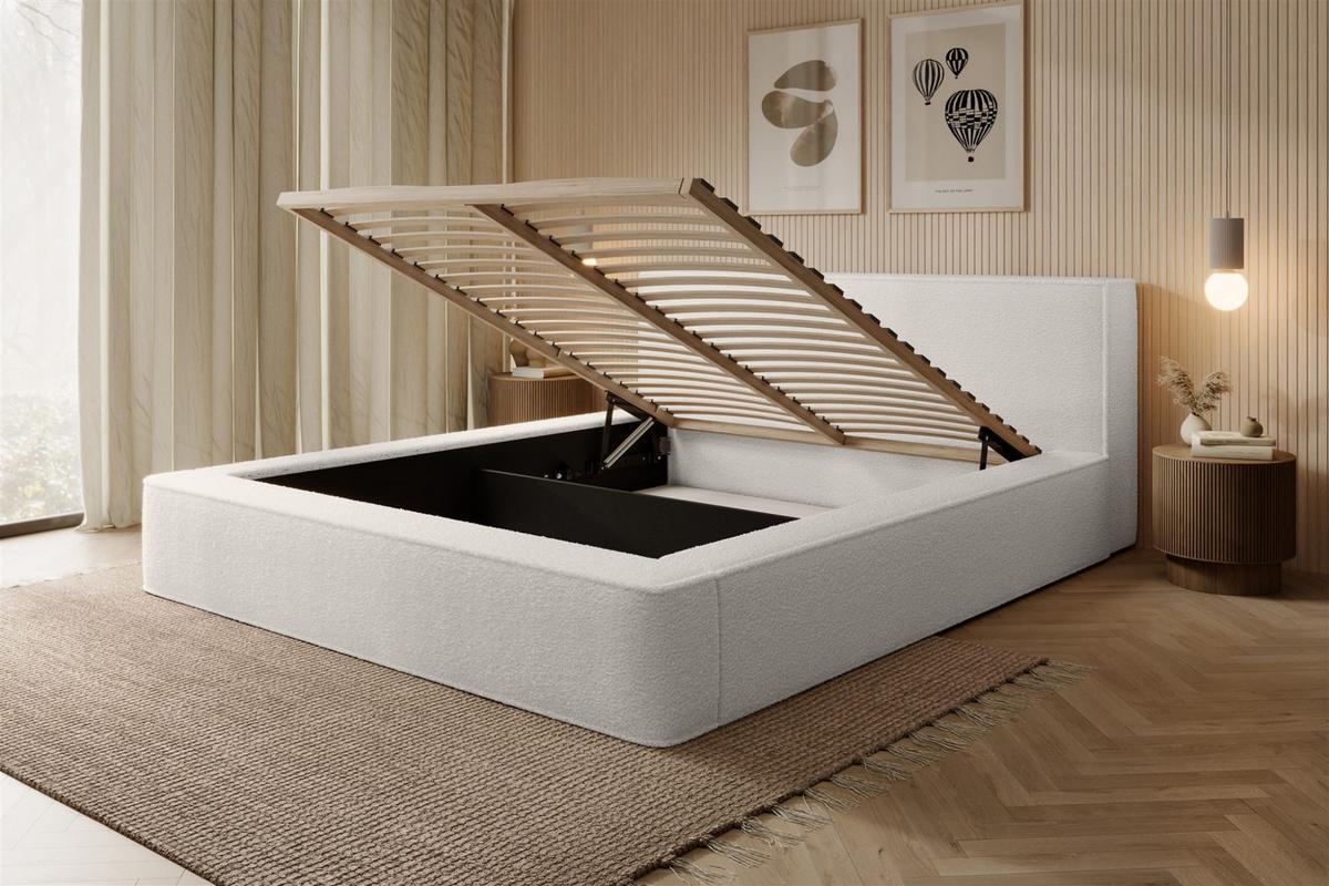 POLSTERBETT Omaha In Euphoria - Weiß, Holzwerkstoff/Textil (140/200cm) - Fun Möbel