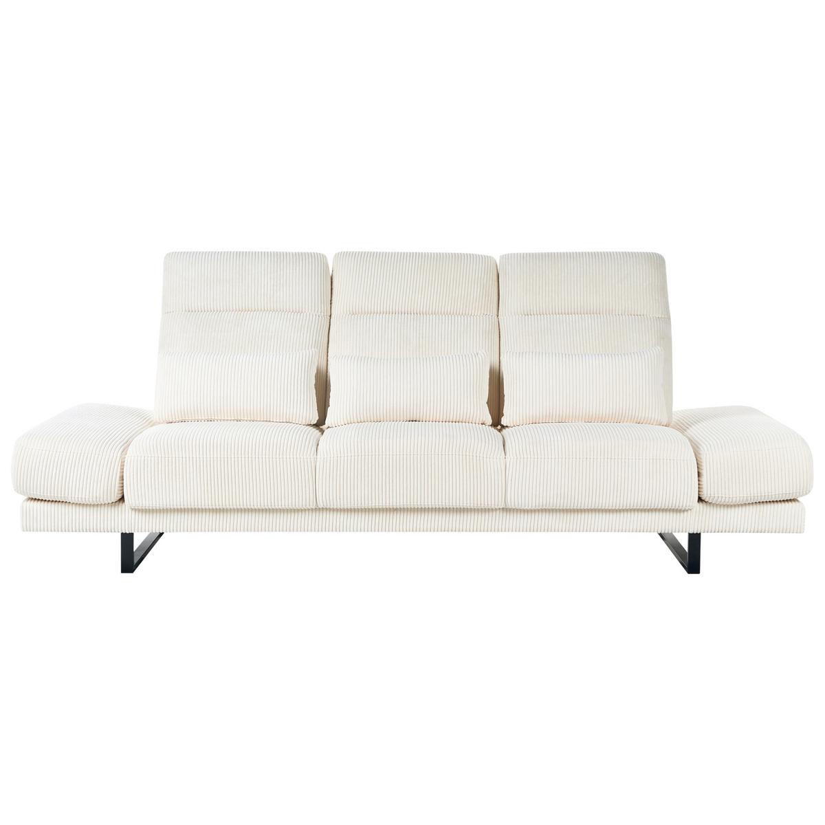 3-SITZER-SOFA Cord Hellbeige Ikast - Beige, Textil (255/87/105cm) - Beliani