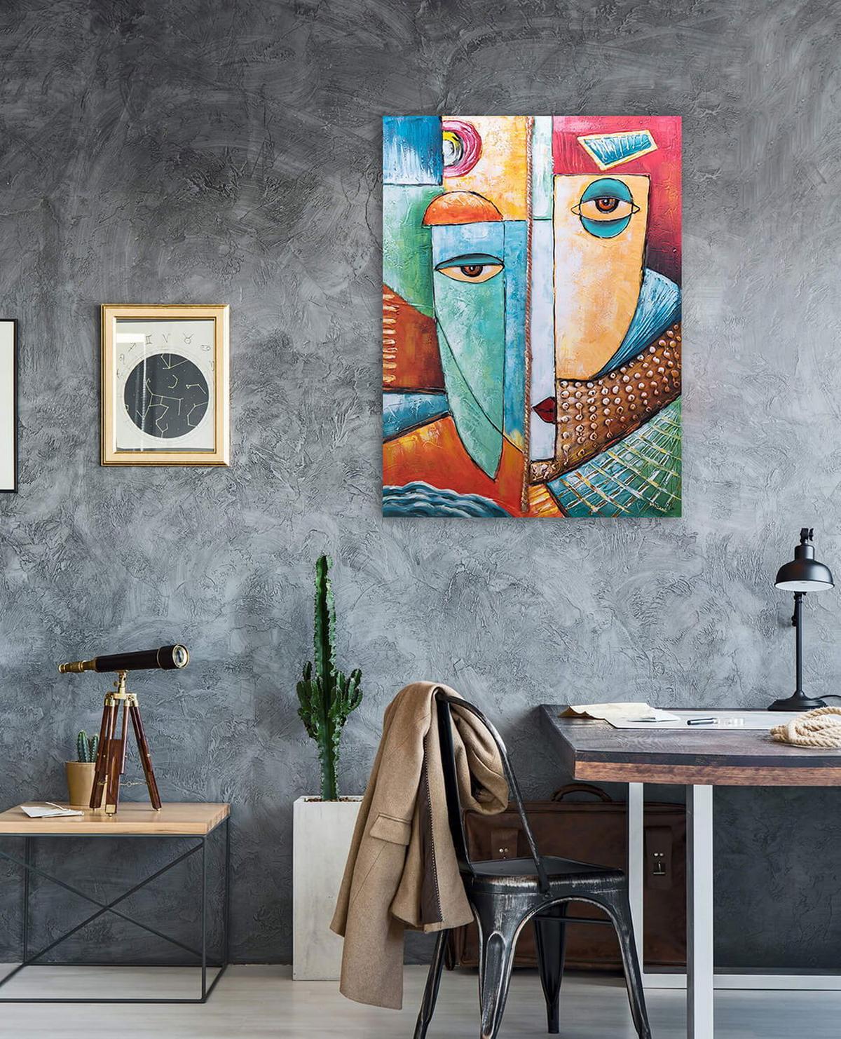 ACRYLBILD HANDGEMALT 75/100 cm - Multicolor, Holz/Textil (75/100cm) - KUNSTLOFT