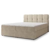 BOXBETT MERU 140x200 cm mit Matratze und Topper - Creme - Creme, Holz (140/200cm) - MASSENO